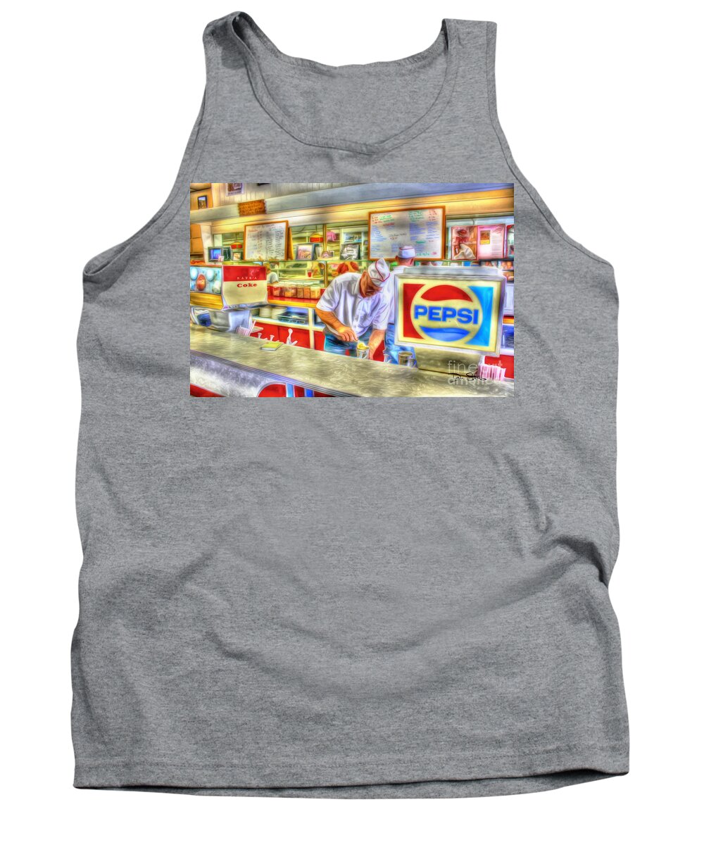 Retro Tank Top featuring the photograph The Malt Shoppe by Dan Stone