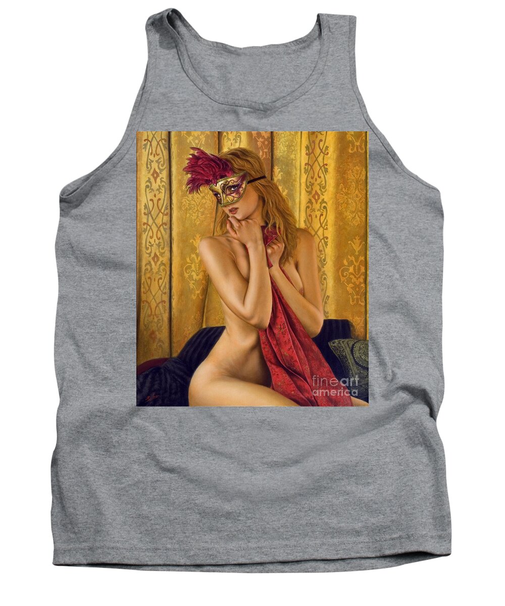 Paintings Tank Top featuring the painting The mask by John Silver