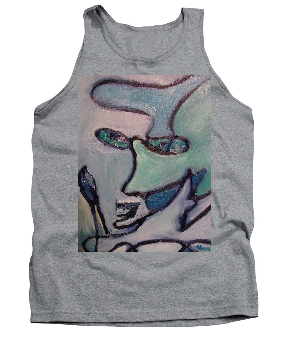Perpetrator Tank Top featuring the painting The Perpetrator by Shea Holliman