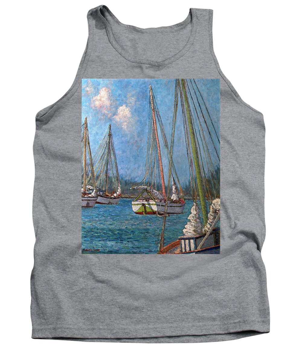 The Pink Mast Tank Top featuring the painting The Pink Mast by Ritchie Eyma