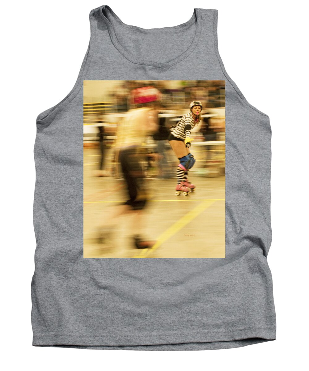 Roller Derby Tank Top featuring the photograph The Ref by Theresa Tahara