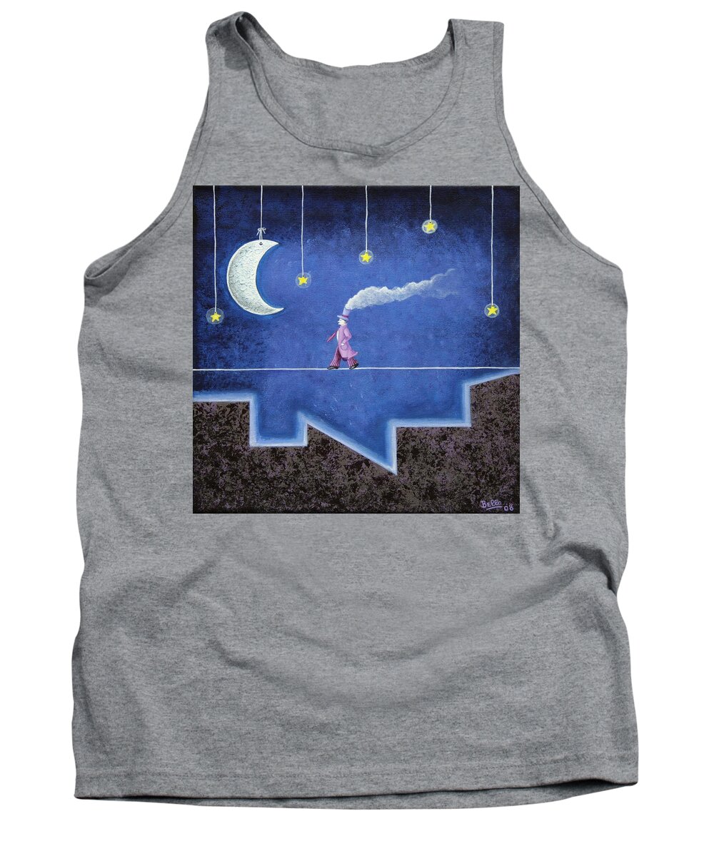 Night Tank Top featuring the painting The sleepwalker I by Graciela Bello