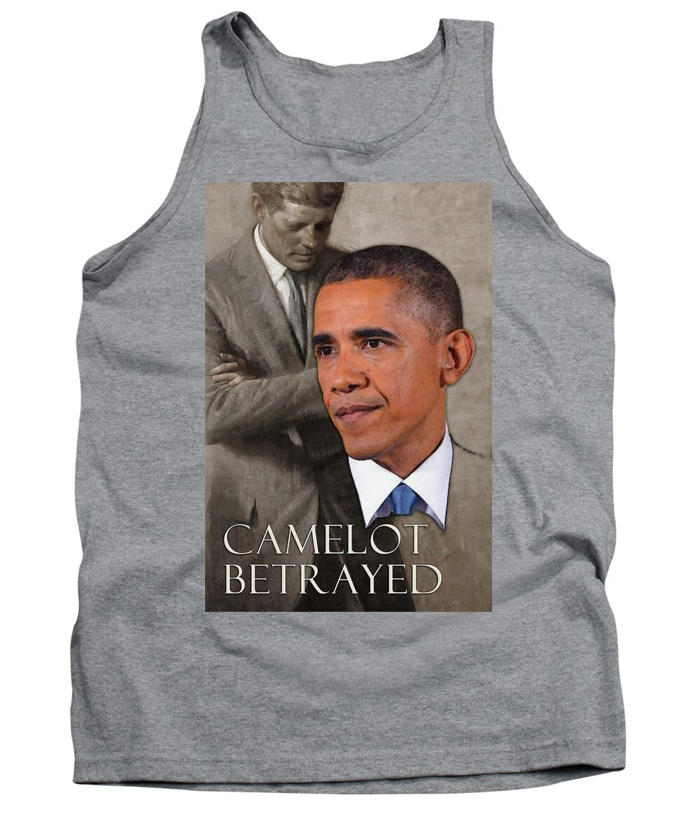 Obama Tank Top featuring the painting The Torch is Dropped by Will Barger