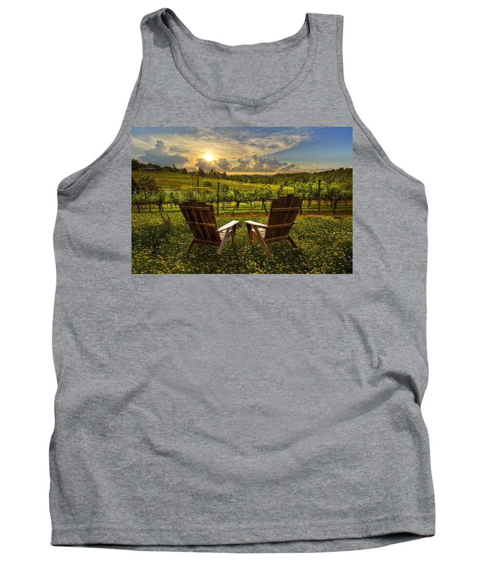 Appalachia Tank Top featuring the photograph The Vineyard  by Debra and Dave Vanderlaan