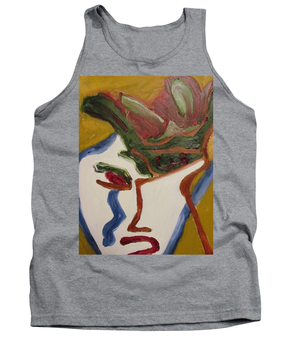 The Warrior Tank Top featuring the painting The Warrior by Shea Holliman
