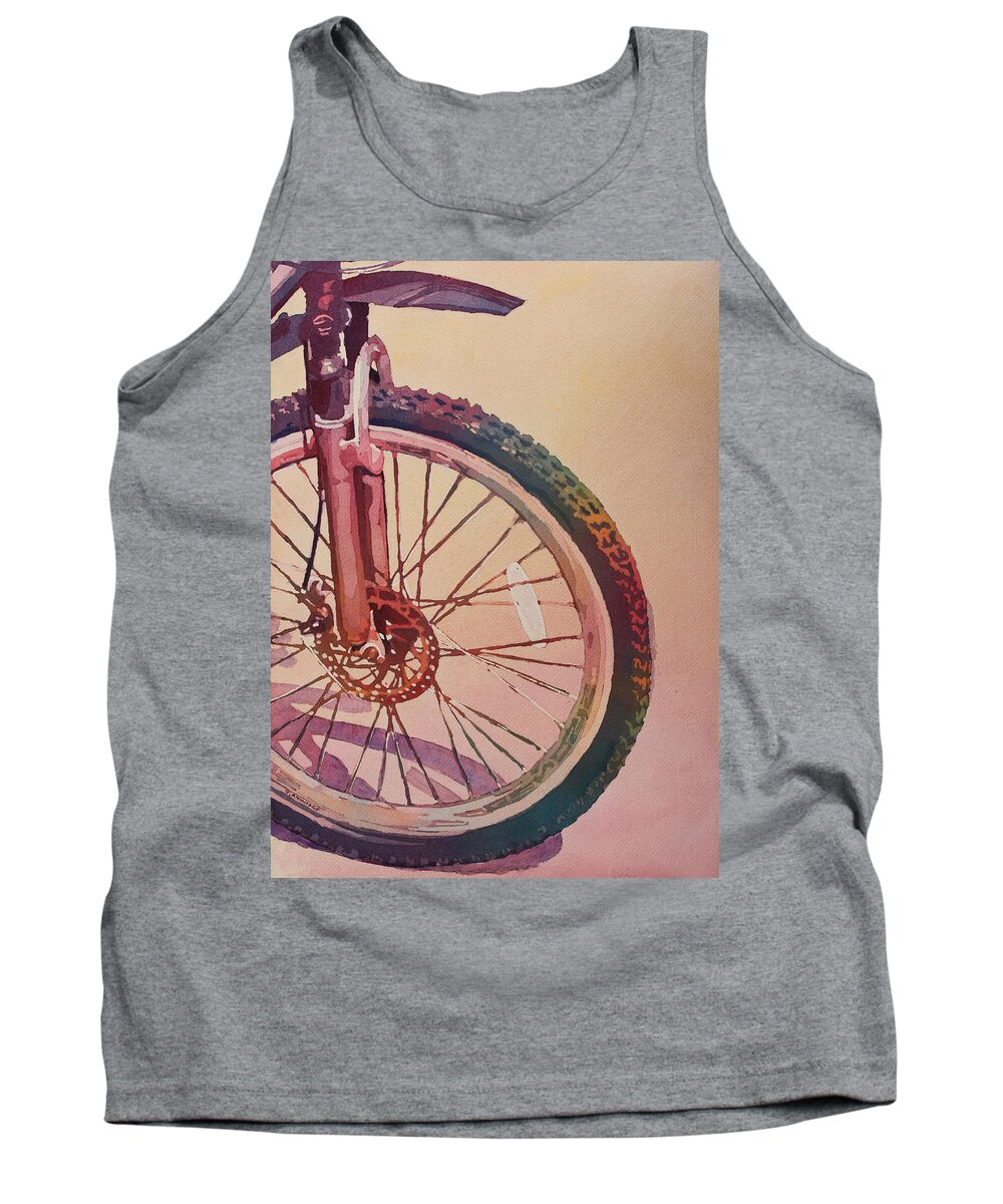 Wheel Tank Top featuring the painting The Wheel in Color by Jenny Armitage