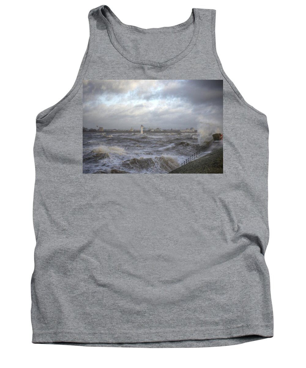 Lighthouse Tank Top featuring the photograph The wild Mersey by Spikey Mouse Photography