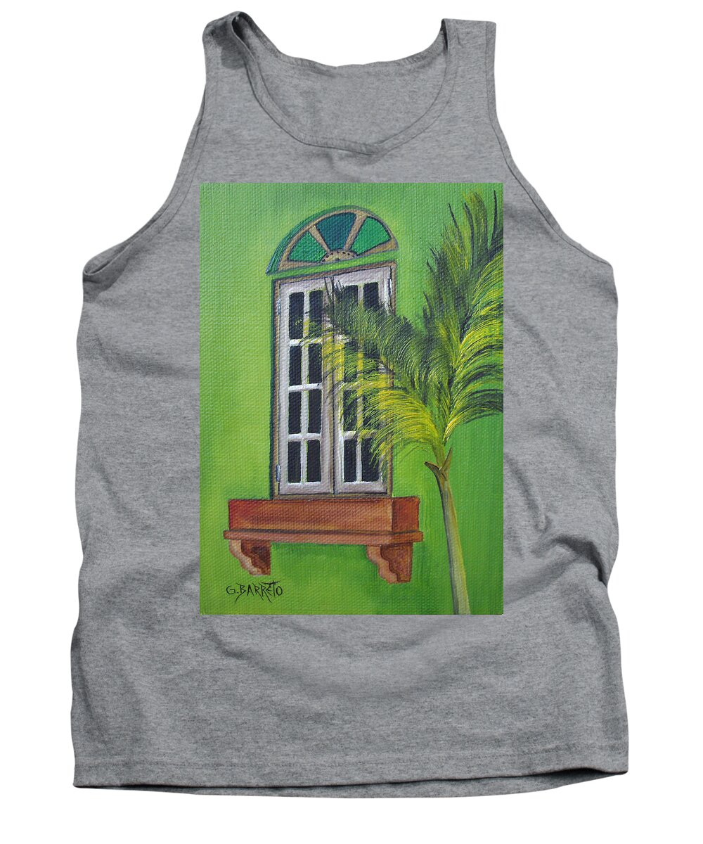 Window Tank Top featuring the painting The Window by Gloria E Barreto-Rodriguez