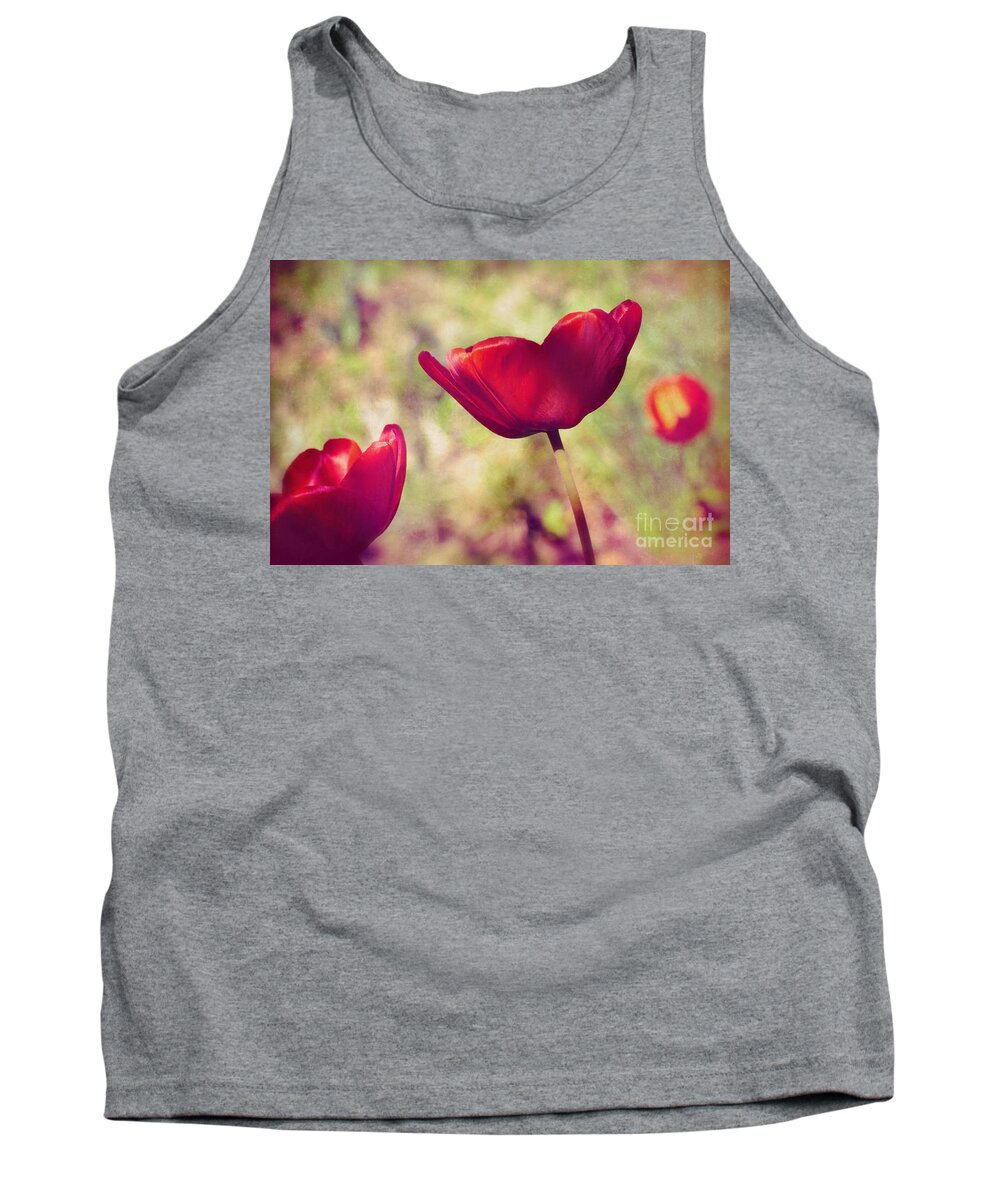 Tulips Tank Top featuring the photograph Three tulips by Silvia Ganora