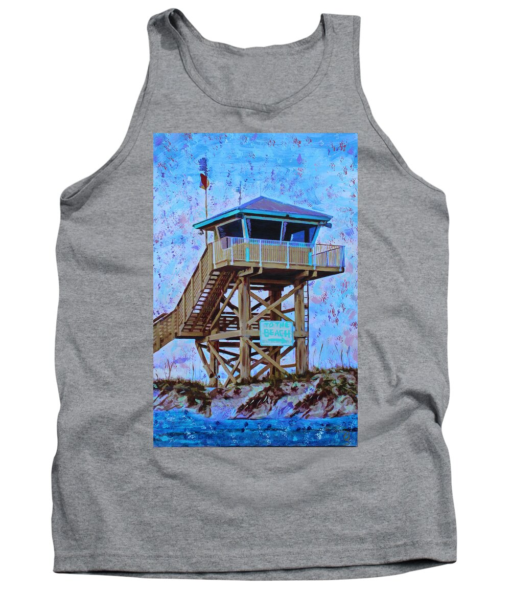 Beach Tank Top featuring the painting To The Beach by Deborah Boyd