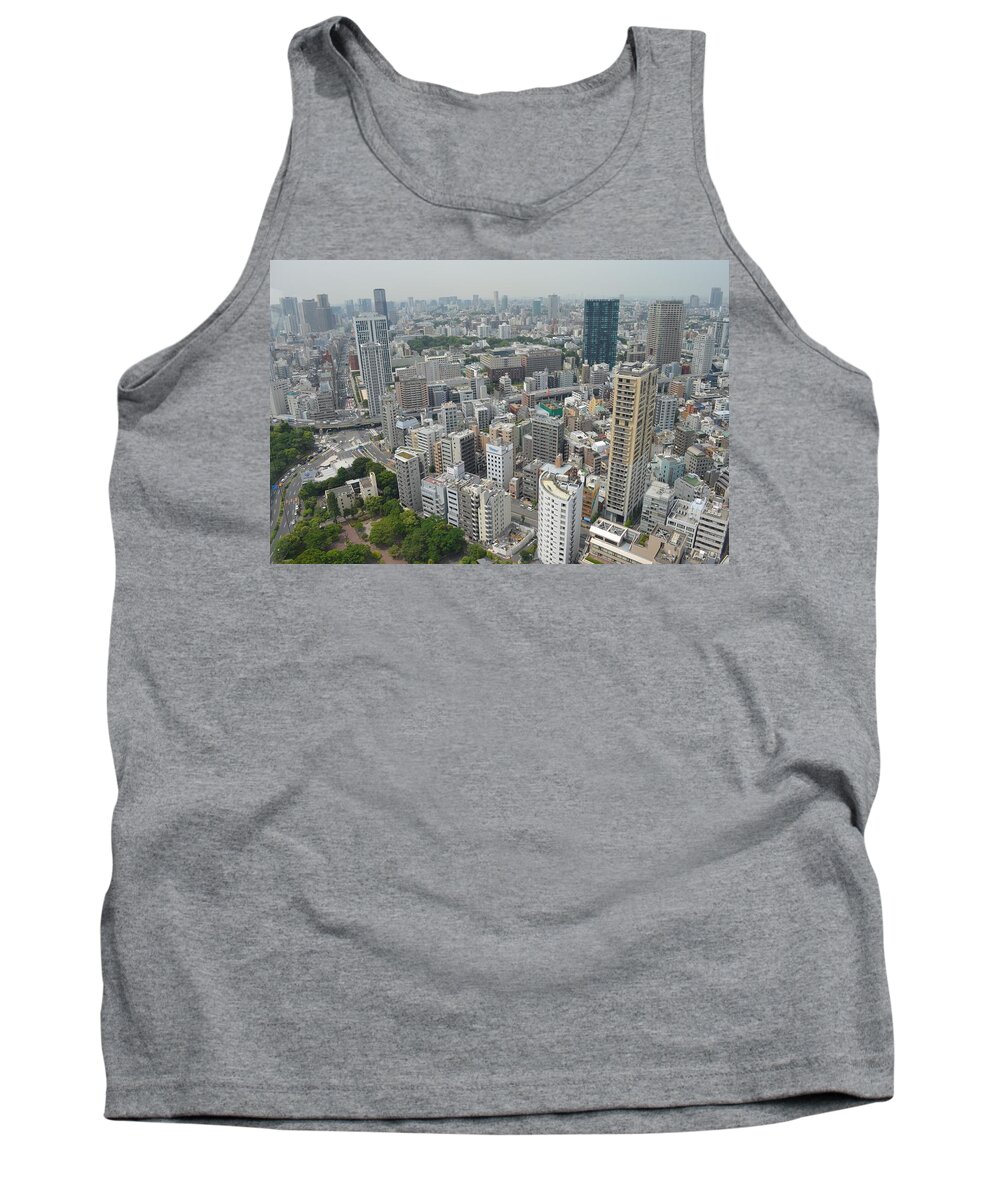 Tokyo Tower Tank Top featuring the photograph Tokyo Intersection Skyline View from Tokyo Tower by Jeff at JSJ Photography