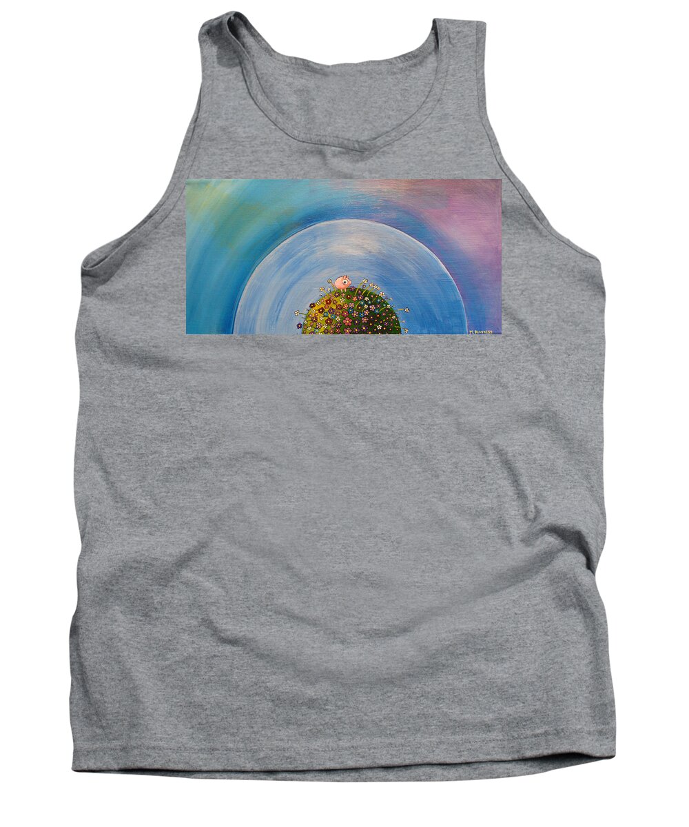Pig Tank Top featuring the painting Top Of The World by Mindy Huntress