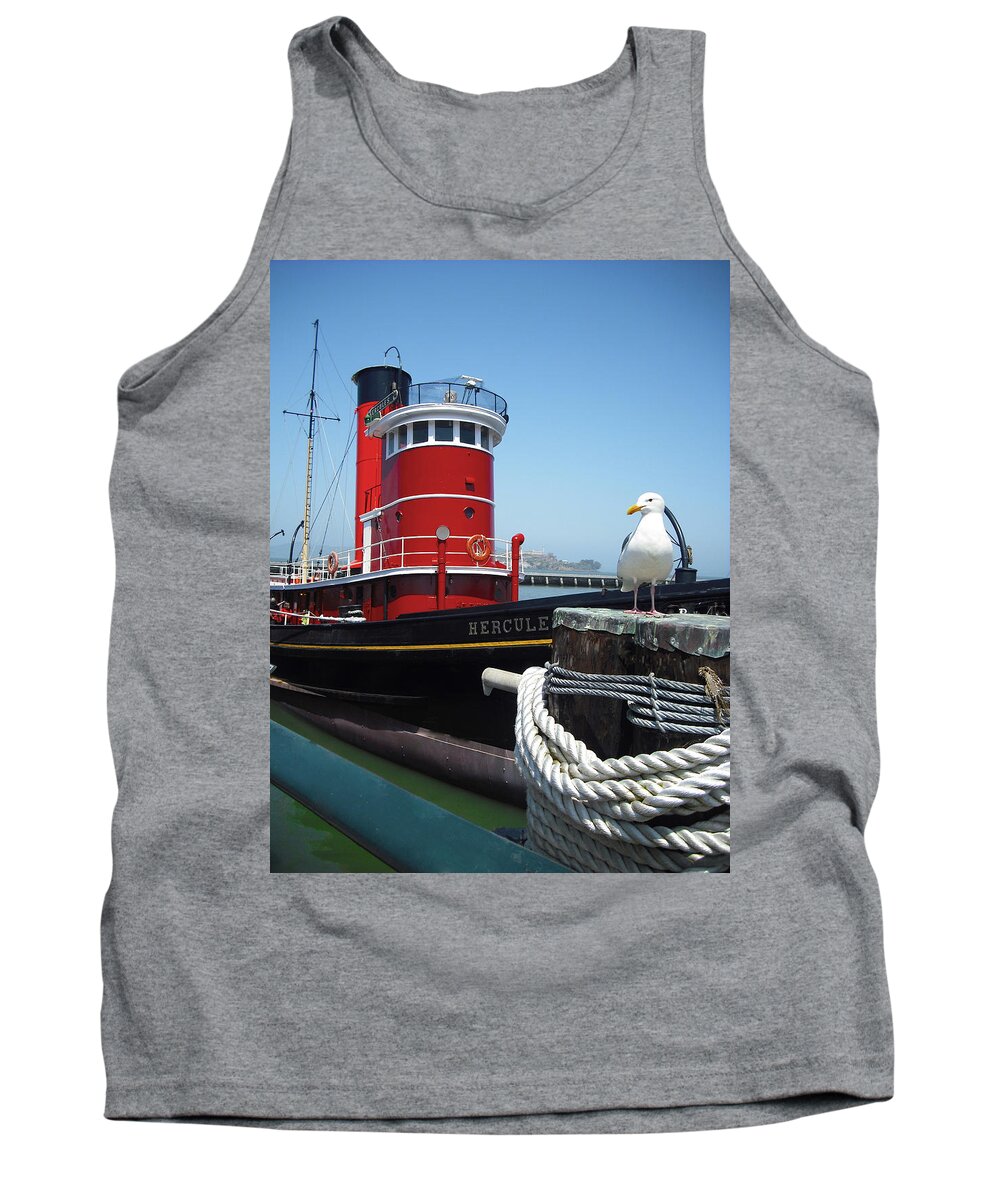 Ship Tank Top featuring the photograph Tug Boat at Port by Carlos Diaz