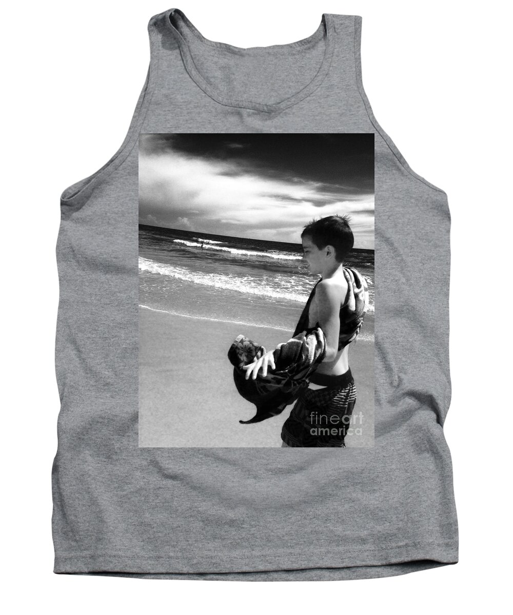 Towel Tank Top featuring the photograph Towel snake by WaLdEmAr BoRrErO