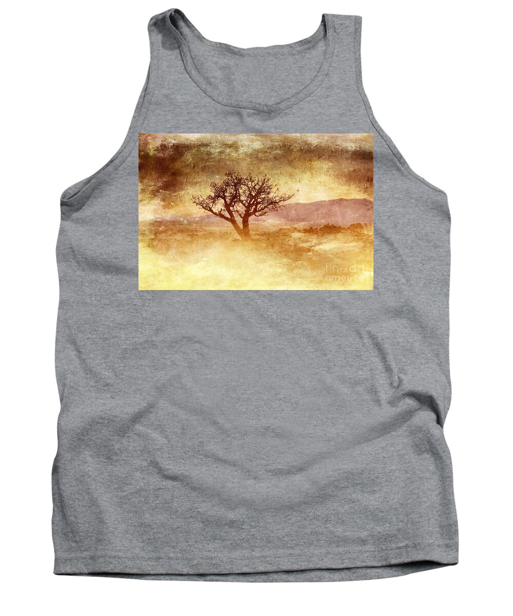 Yellow Tank Top featuring the photograph Tree at Dusk in Waikoloa 2 by Ellen Cotton