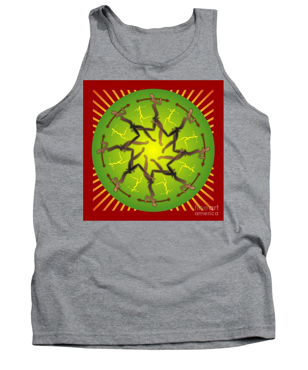 Figures Tank Top featuring the digital art Tribal Warriors by Walter Neal