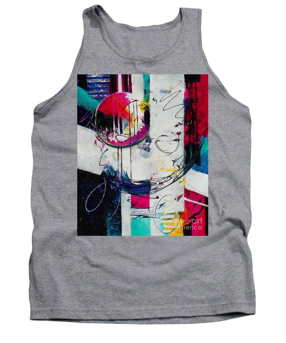 Abstract Expressionism Tank Top featuring the painting Turning Points by Donna Frost