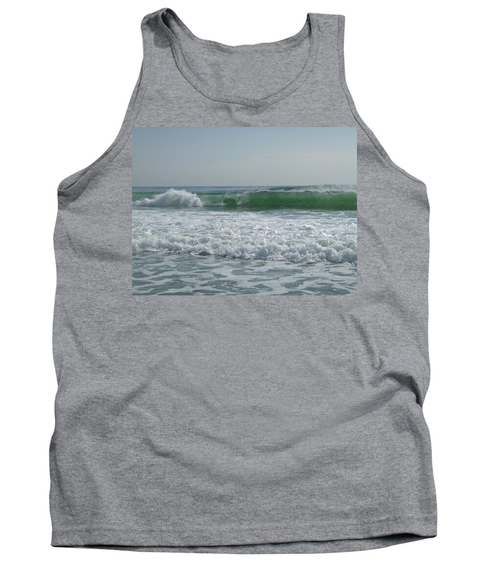 Landscape Tank Top featuring the photograph Two green waves by Ellen Paull
