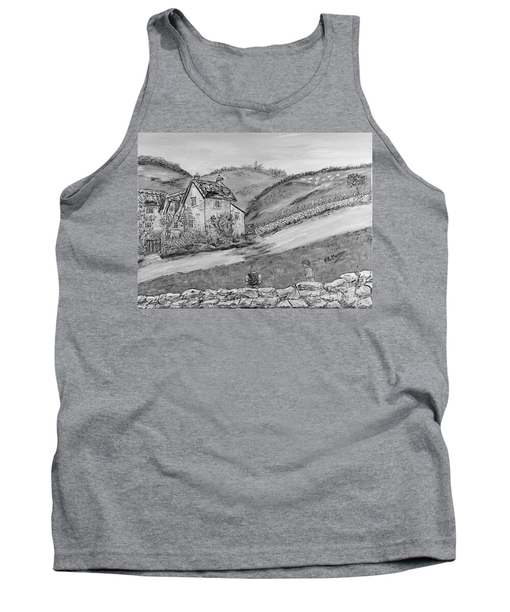 �black And White� Tank Top featuring the painting Un pomeriggio d'estate by Loredana Messina