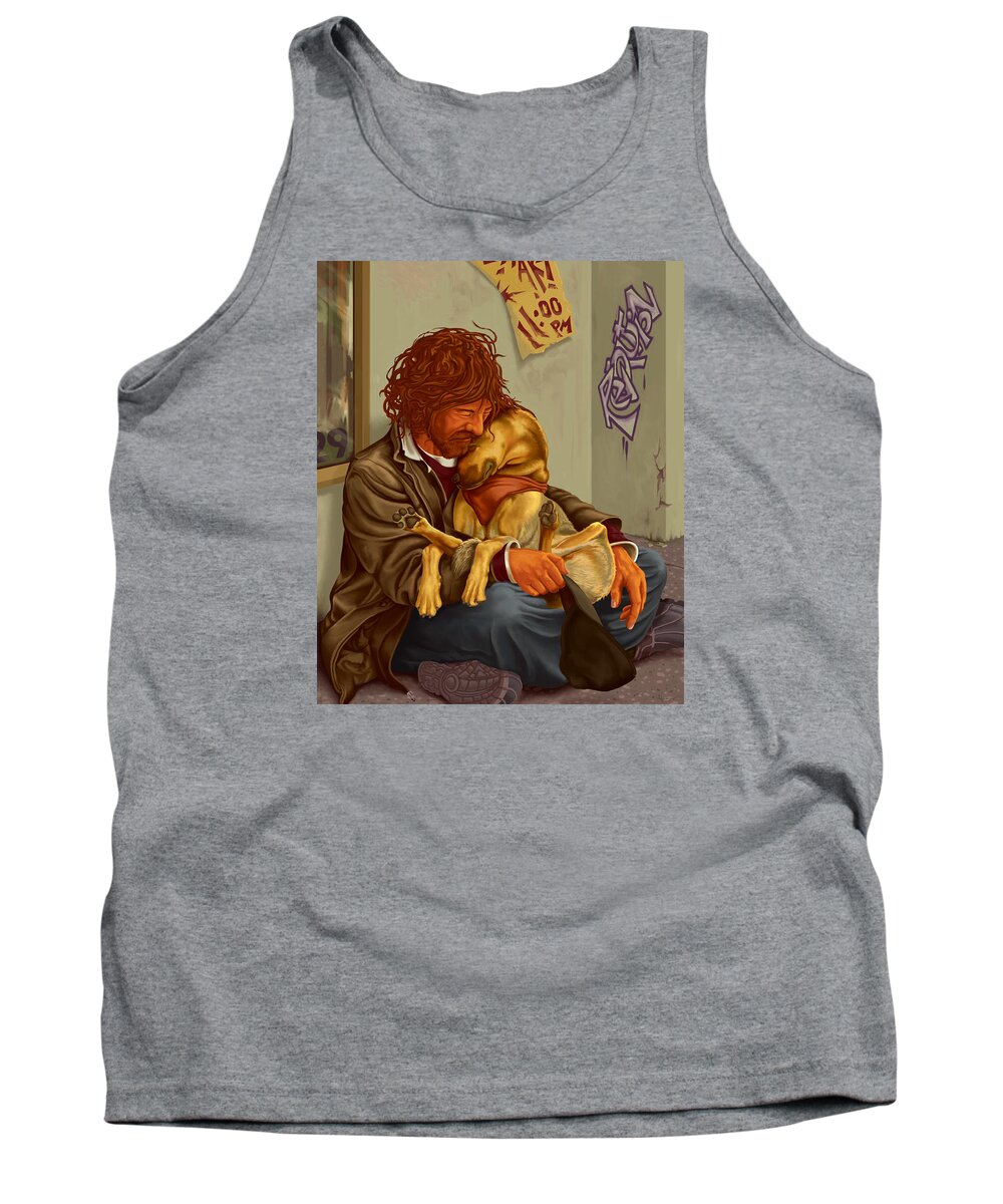 Unconditional Love Tank Top featuring the painting Unconditional Love by Hans Neuhart