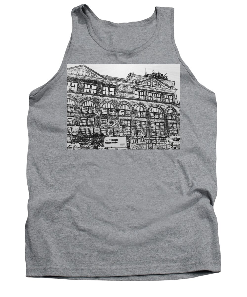  Tank Top featuring the photograph Union Light and Power in Black and White by Kelly Awad