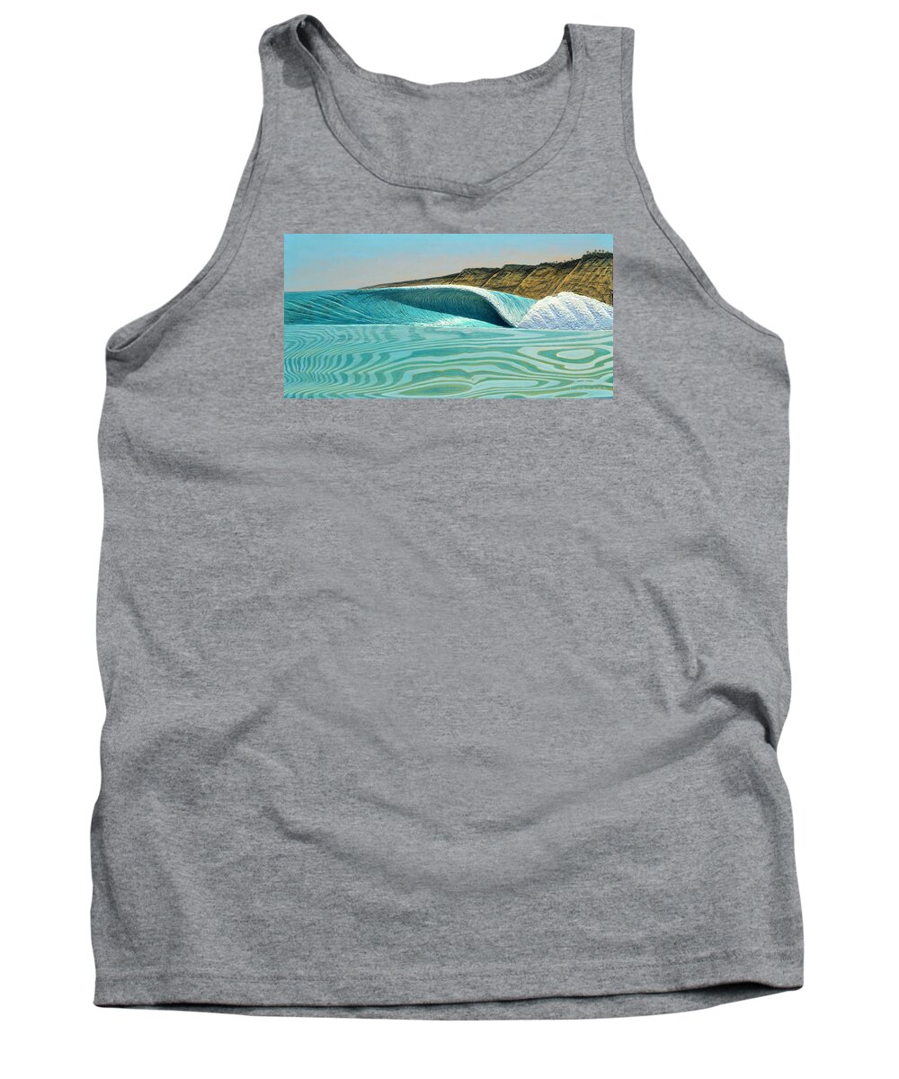 Surfing Tank Top featuring the painting Aqua Barrel by Nathan Ledyard