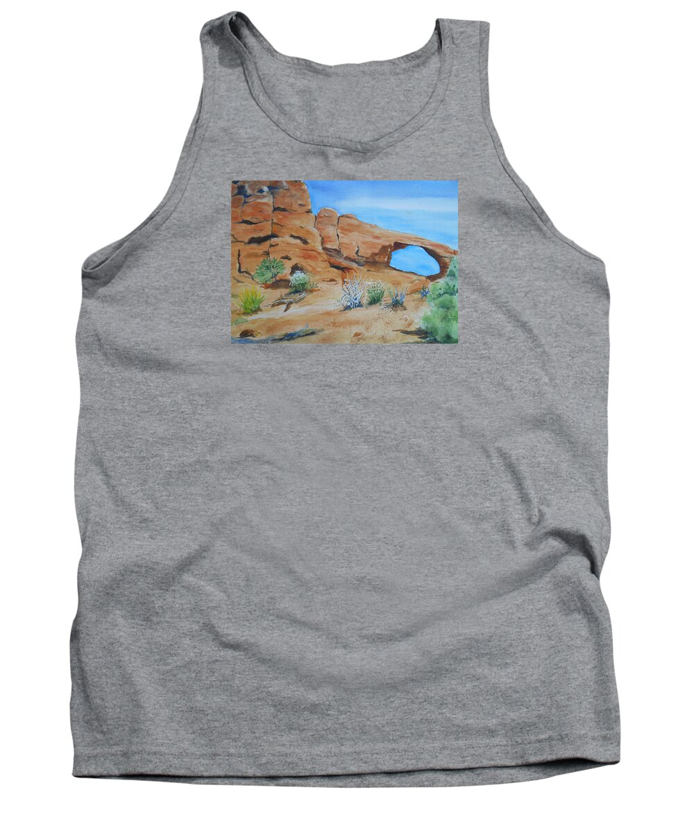 Utah Tank Top featuring the painting Utah - Arches National Park by Christine Lathrop
