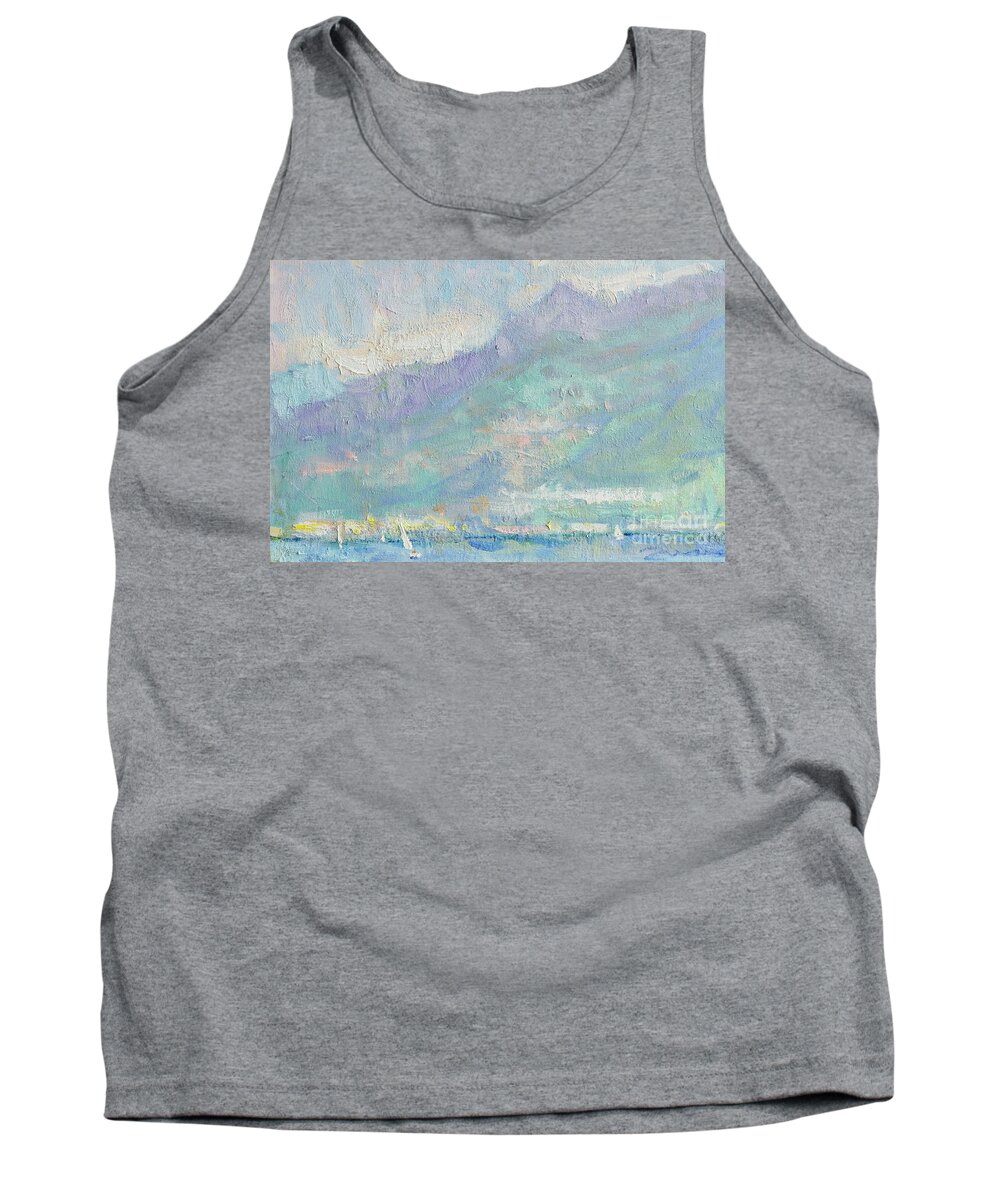 Fresia Tank Top featuring the painting Montagne Arcobaleno by Jerry Fresia