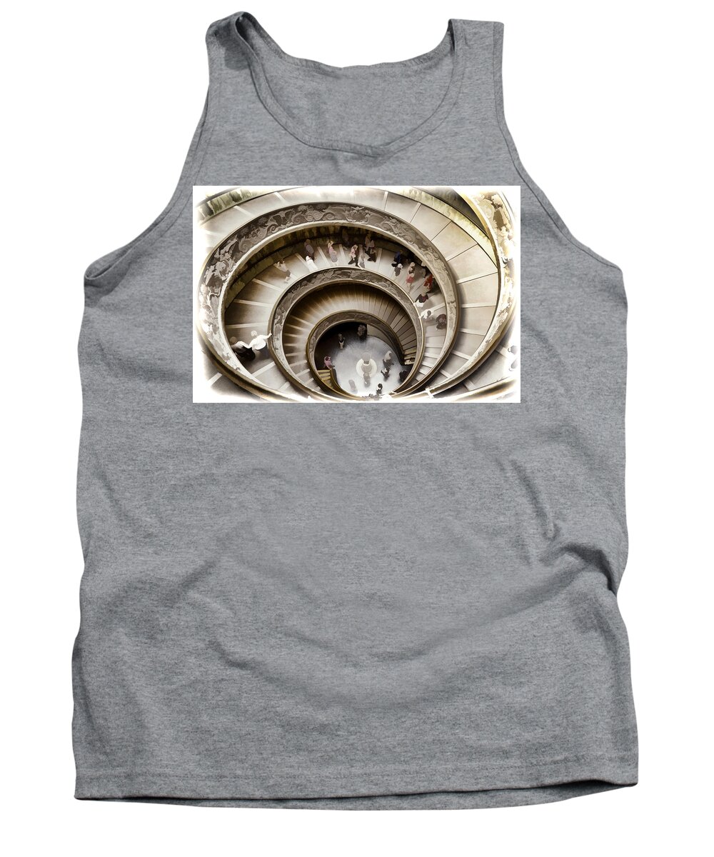 St Peters Tank Top featuring the photograph Vatican Museum Stairway Exit by Jon Berghoff