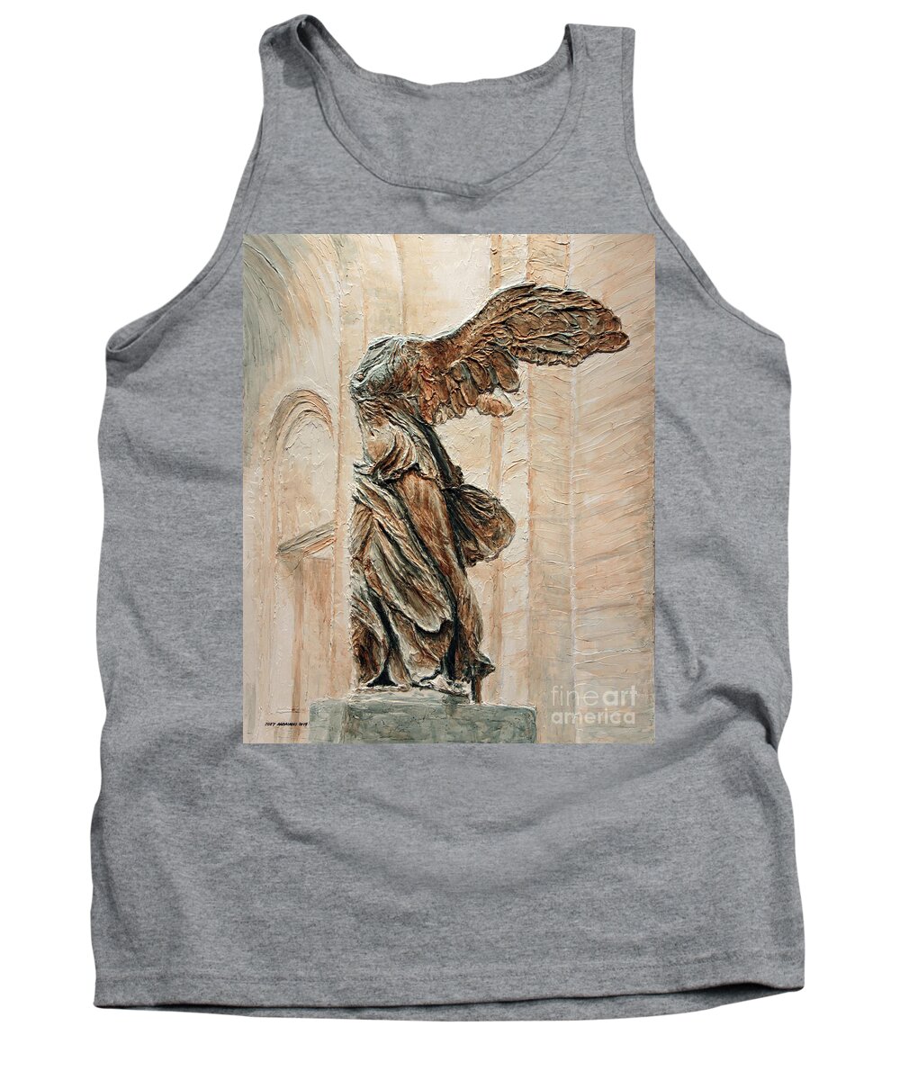 Victory Tank Top featuring the painting Victory of Samothrace by Joey Agbayani