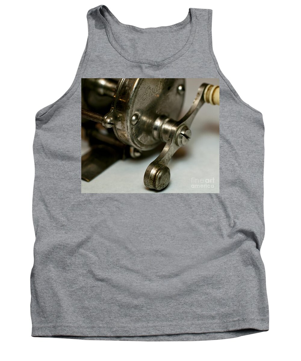 Fishing Reel Tank Top featuring the photograph Vintage Fishing Reel by Wilma Birdwell