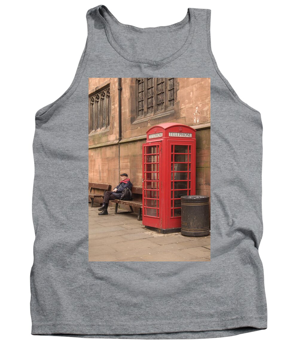 Telephone Booth Tank Top featuring the photograph Waiting on a Call by Mike McGlothlen