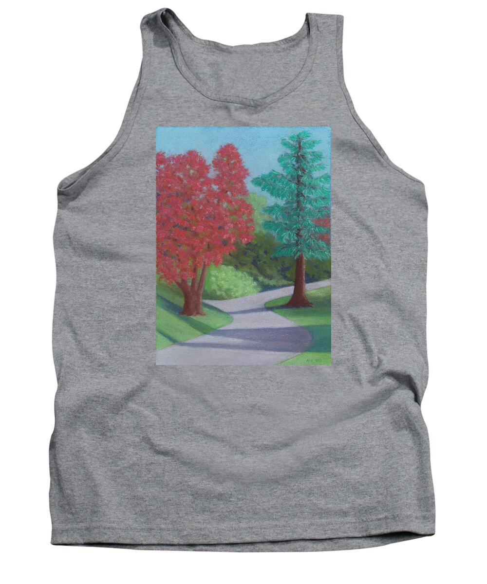 Landscape Tank Top featuring the pastel Waking Up by Anne Katzeff