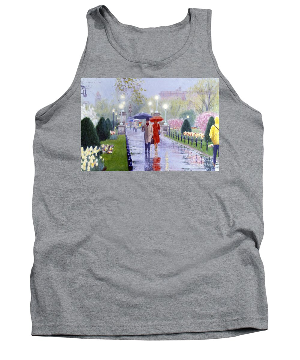 Boston Tank Top featuring the painting Walking to Work by Candace Lovely