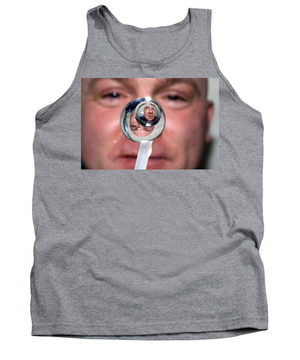 Space Tank Top featuring the photograph Water Droplet On The Iss by Science Source