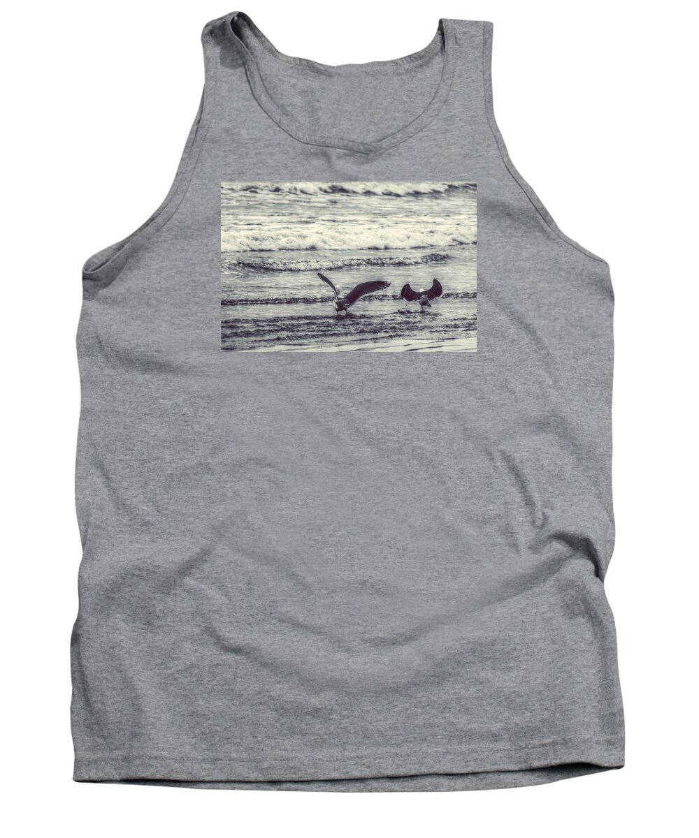 Seagull Tank Top featuring the photograph Water Play by Melanie Lankford Photography