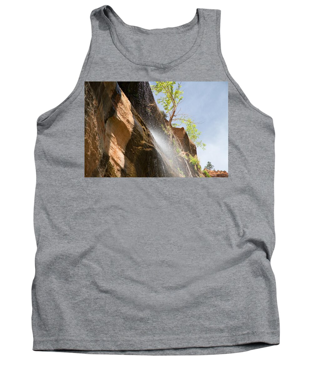 Waterfall Tank Top featuring the photograph Waterfall Zion National Park by Natalie Rotman Cote