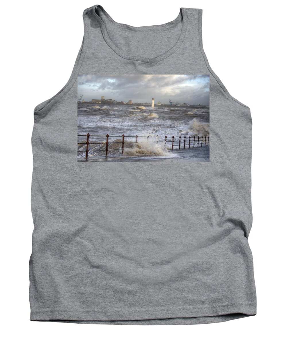 Lighthouse Tank Top featuring the photograph Waves On The Slipway by Spikey Mouse Photography