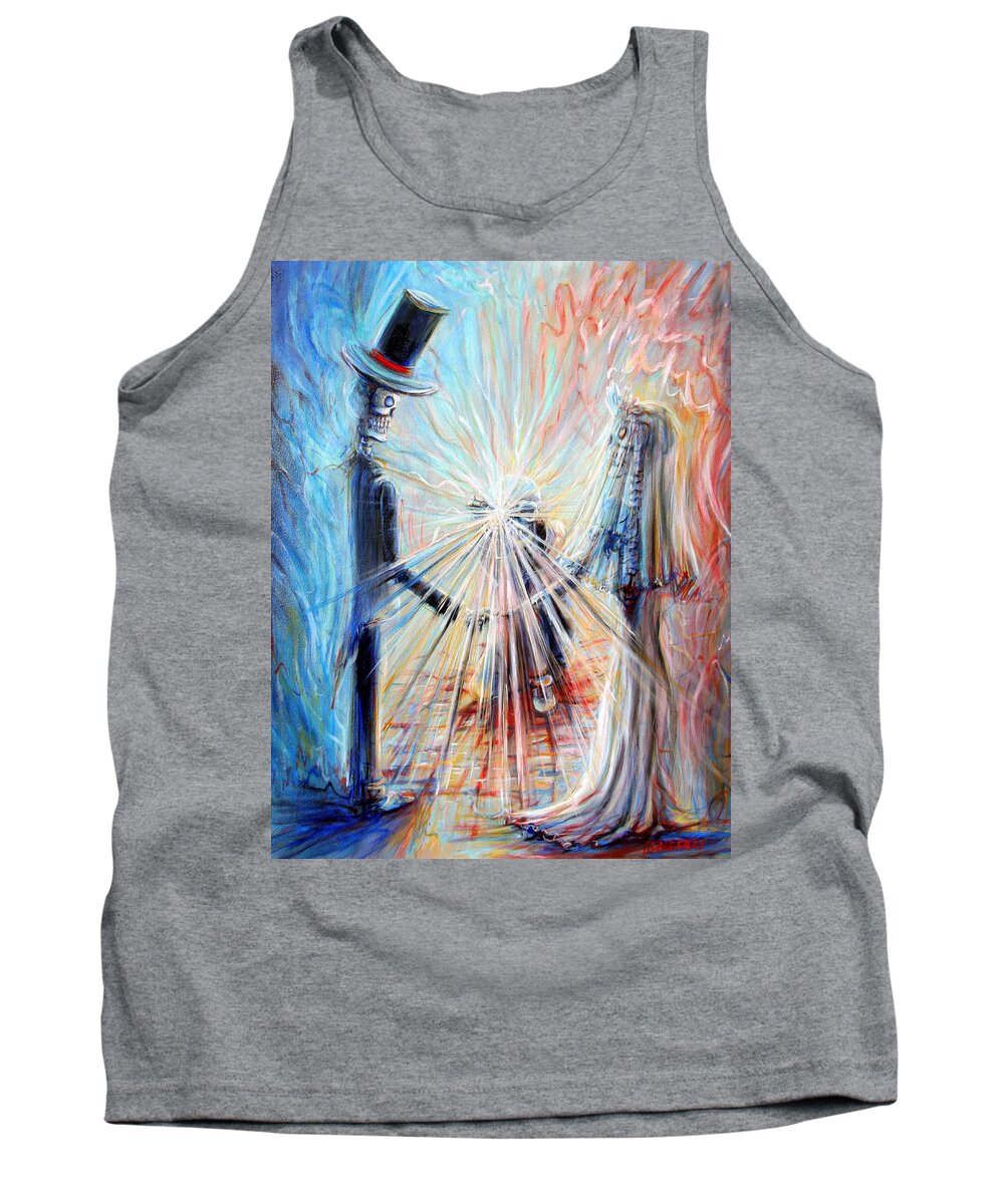 Day Of The Dead Tank Top featuring the painting Wedding Photographer by Heather Calderon