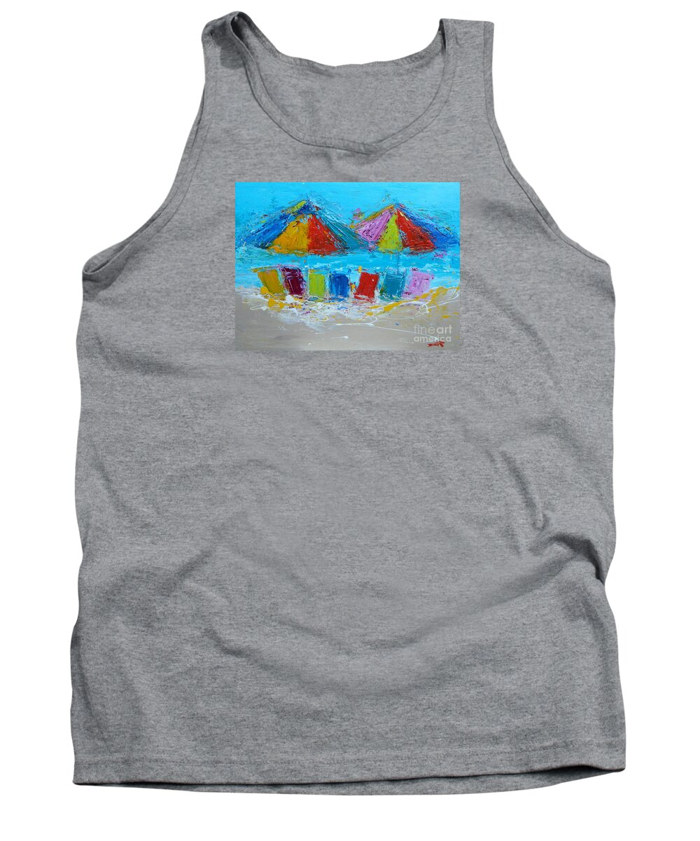 Beach Tank Top featuring the painting Weekend Plans by Dan Campbell
