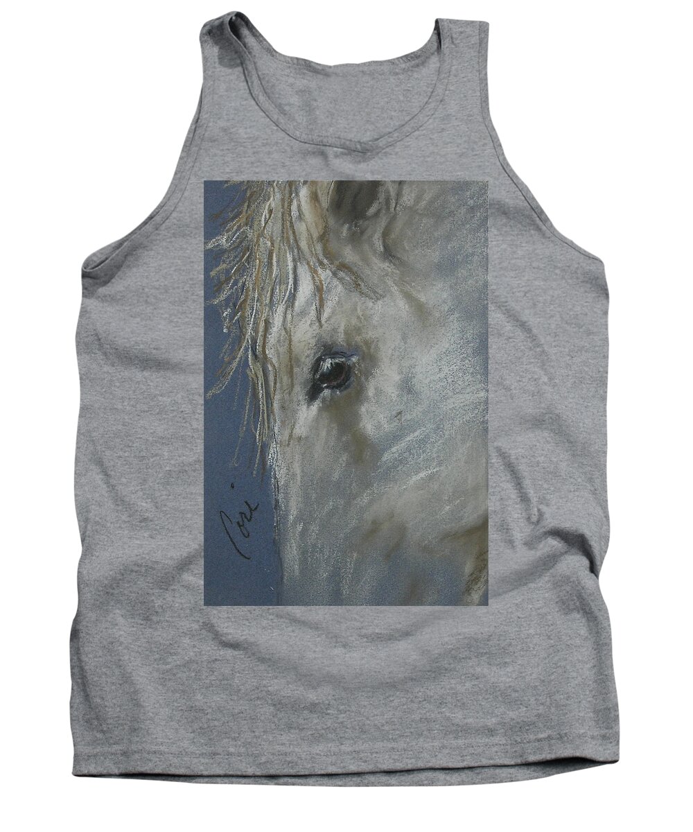 Inspired By Horses I Saw In Lexington Tank Top featuring the drawing Western Dreamer by Cori Solomon