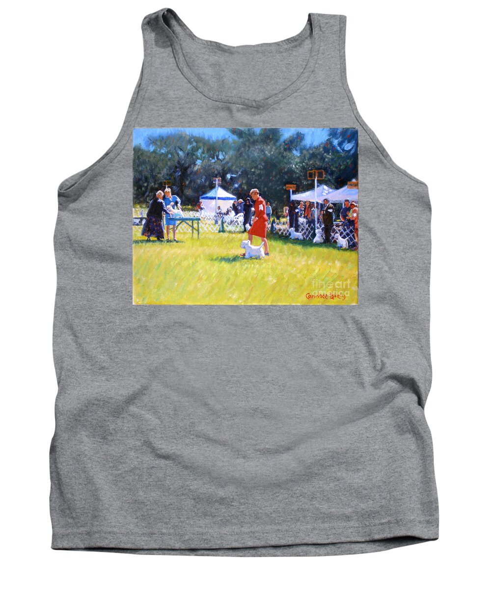 Dogs Tank Top featuring the painting Westies Show by Candace Lovely