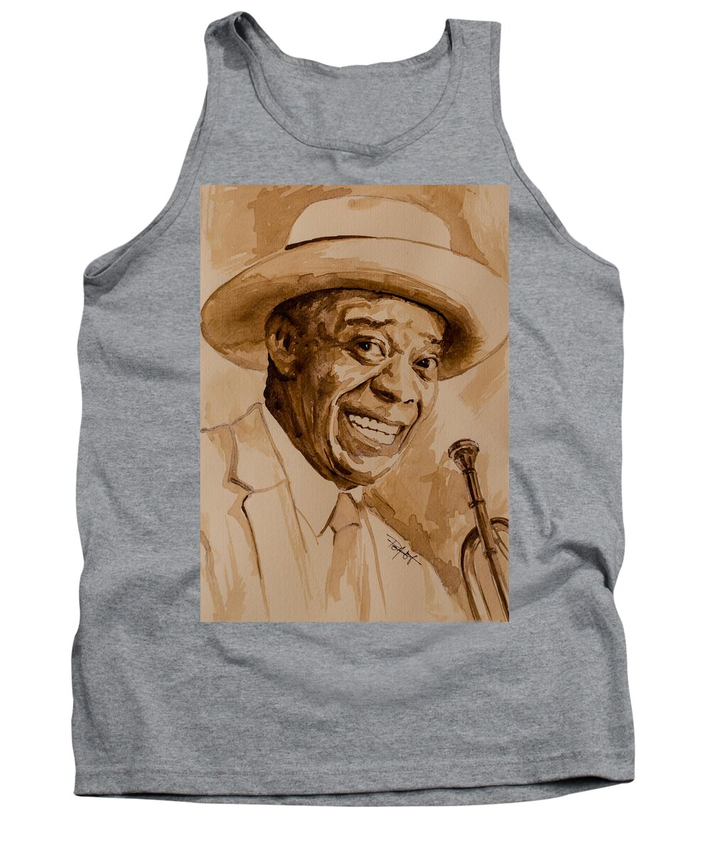 Jazz Tank Top featuring the painting What a wonderful world by Laur Iduc