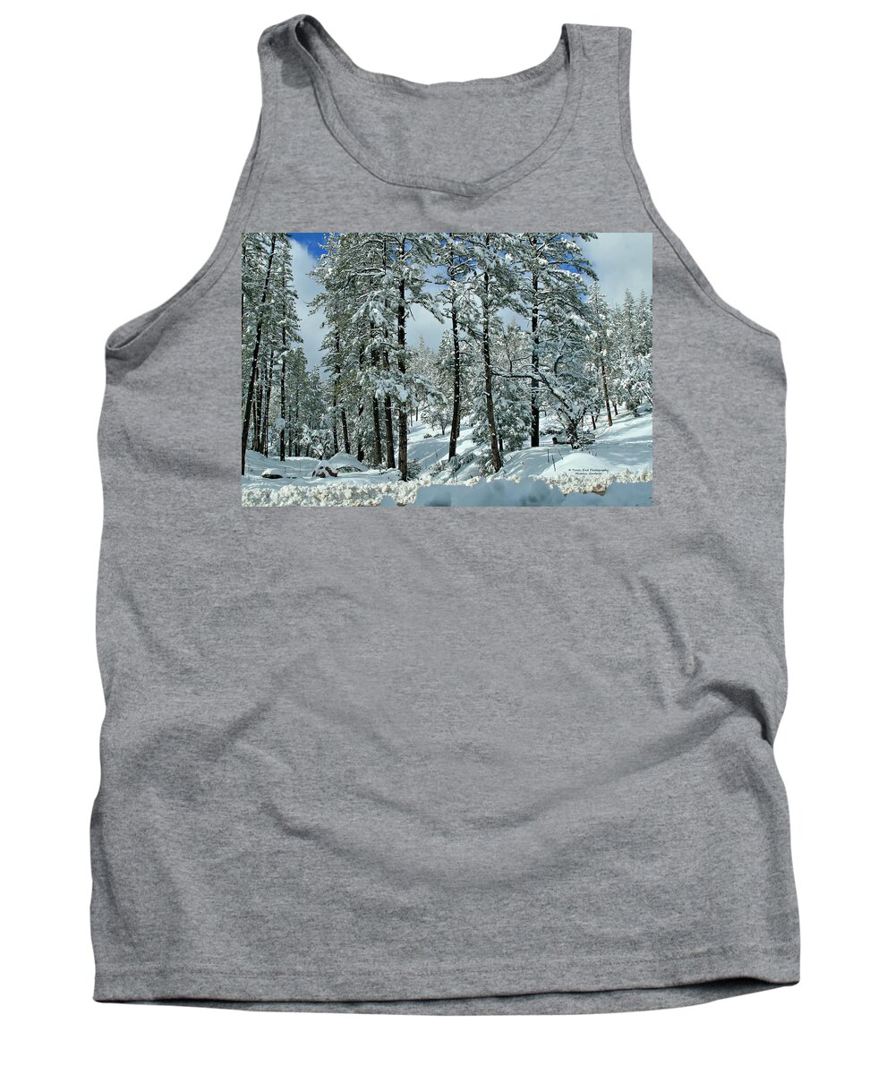 Landscape Tank Top featuring the photograph Whispering Snow by Matalyn Gardner