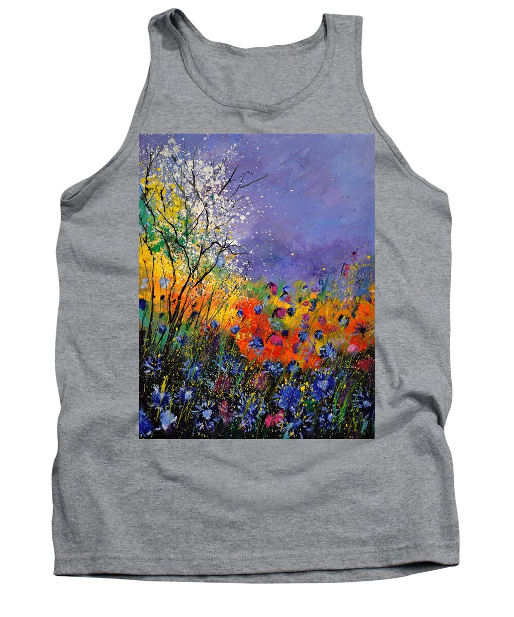 Landscape Tank Top featuring the painting Wild Flowers 4110 by Pol Ledent
