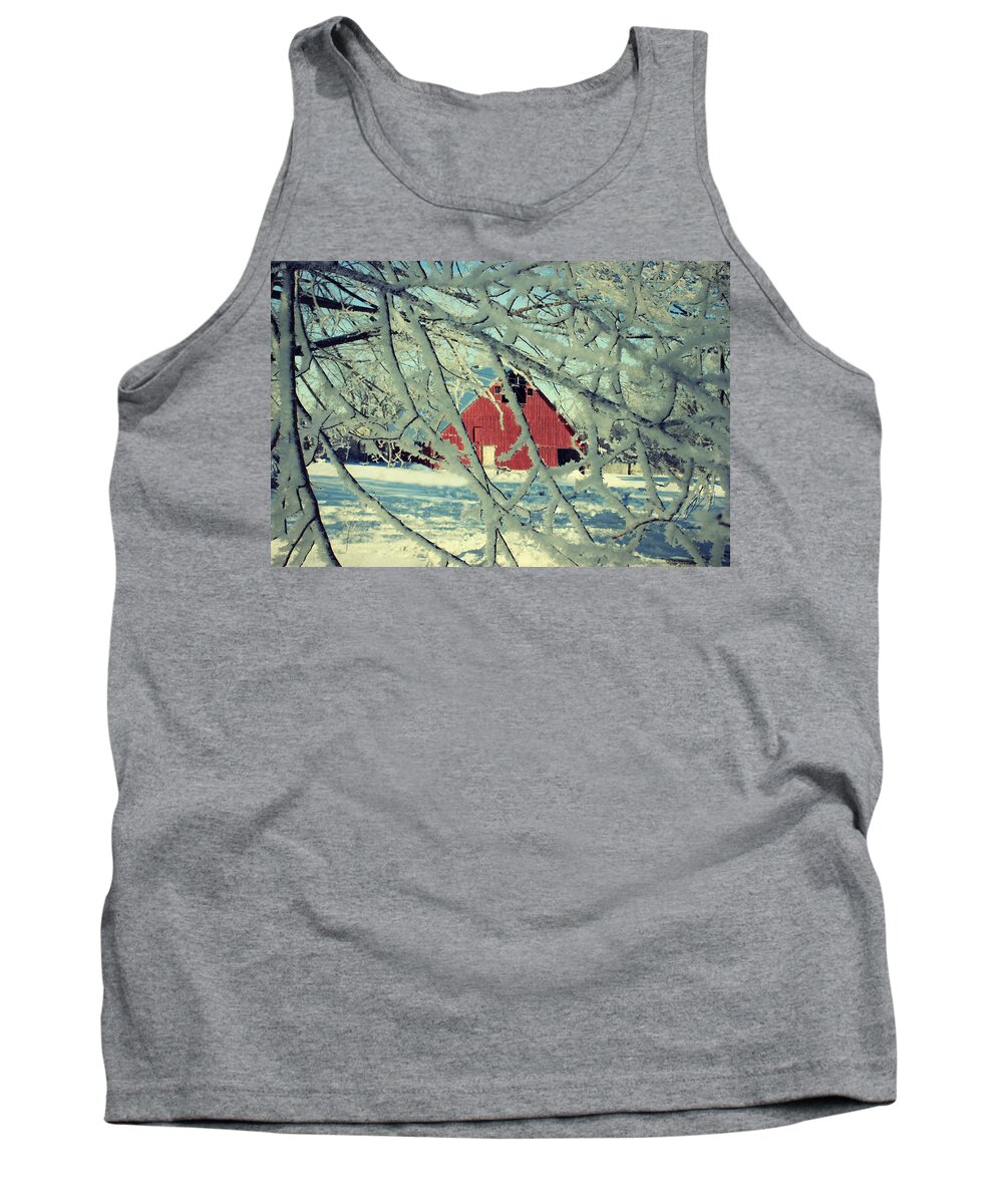 Barn Tank Top featuring the photograph Our Frosty Barn by Julie Hamilton