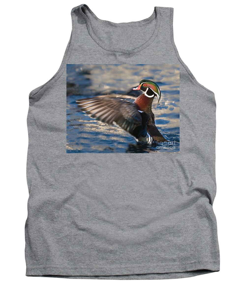 Wood Tank Top featuring the photograph Wood Duck by Ronald Lutz