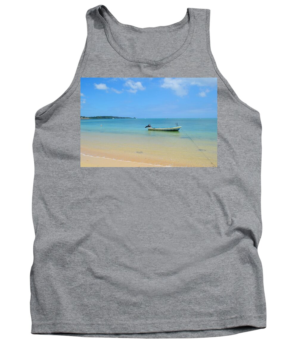 Wooden Tank Top featuring the photograph Wooden Fishing Boat of Okinawa by Jeff at JSJ Photography