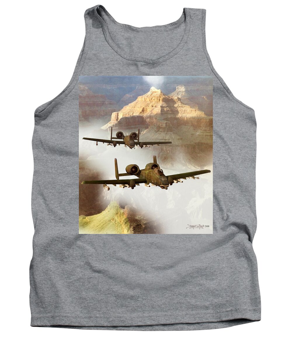 A-10 Thunderbolt Tank Top featuring the painting Wrath of the Warthog by Dieter Carlton
