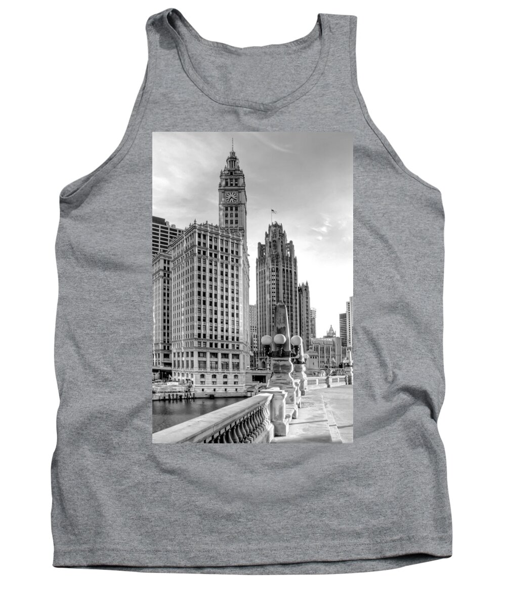 Architecture Tank Top featuring the photograph Wrigley and Tribune by Scott Norris
